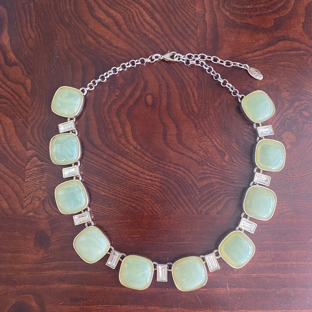 Green and Rhinestone Necklace
